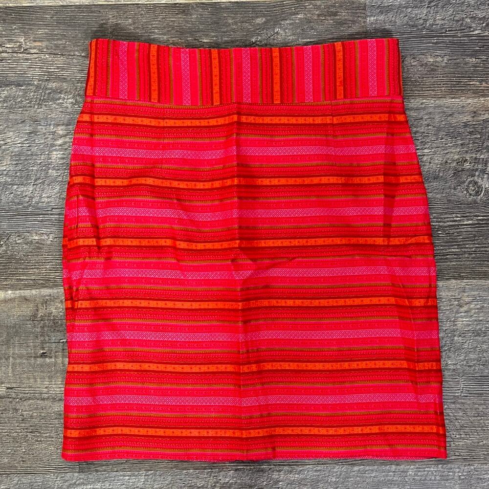 Antonio Melani pink and orange striped straight pencil skirt size 12 B170
